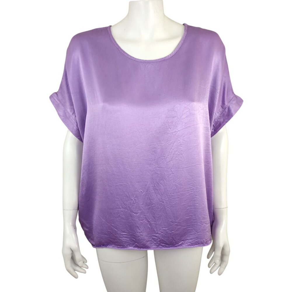 Hard Tail Forever Adorn Purple Satin Oversized Top